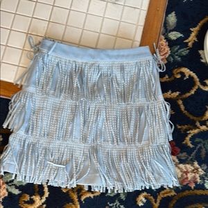 Blue Tiered Mini Skirt for Casual Wear